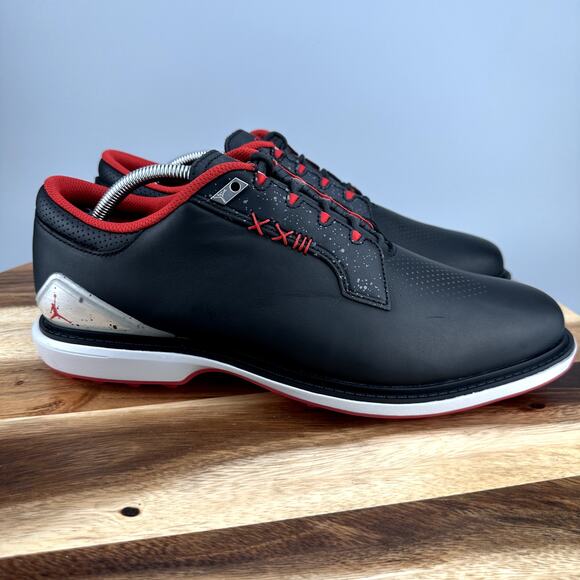 Nike Air Jordan ADG 5 Men's Size 11.5 Low Golf Shoes Black Red Bred FQ7874-001